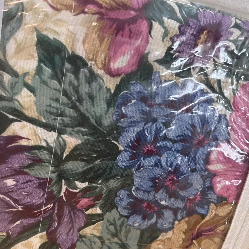Vtg Dan River Heirloom Bouquet Floral Drapes 84x84 Cottagecore Window Set NEW